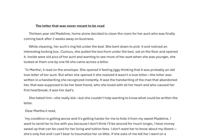 write interesting short stories on any topic you request